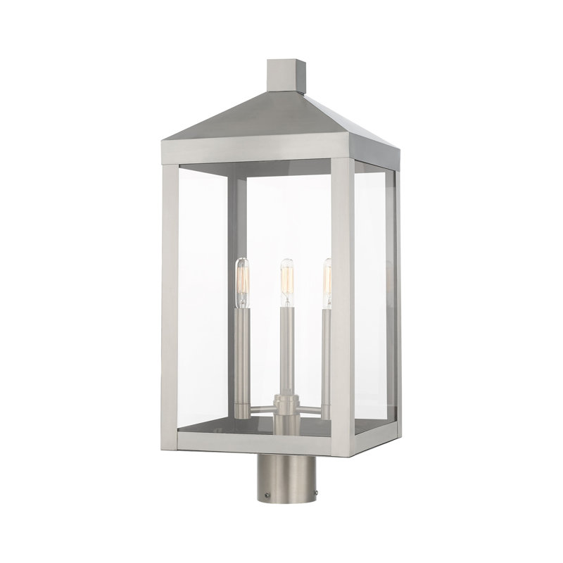 Bartek 1 -Light 24" H Hardwired Lantern Head, Brushed Nickel