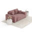 Two-seater square arms loveseat sofa-1401887433