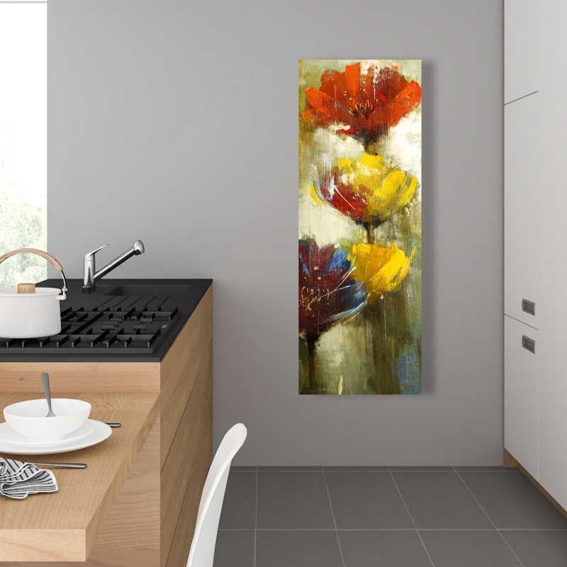 Fleurs orange et jaunes | Décor floral et botanique, H 48 po x l 16 po