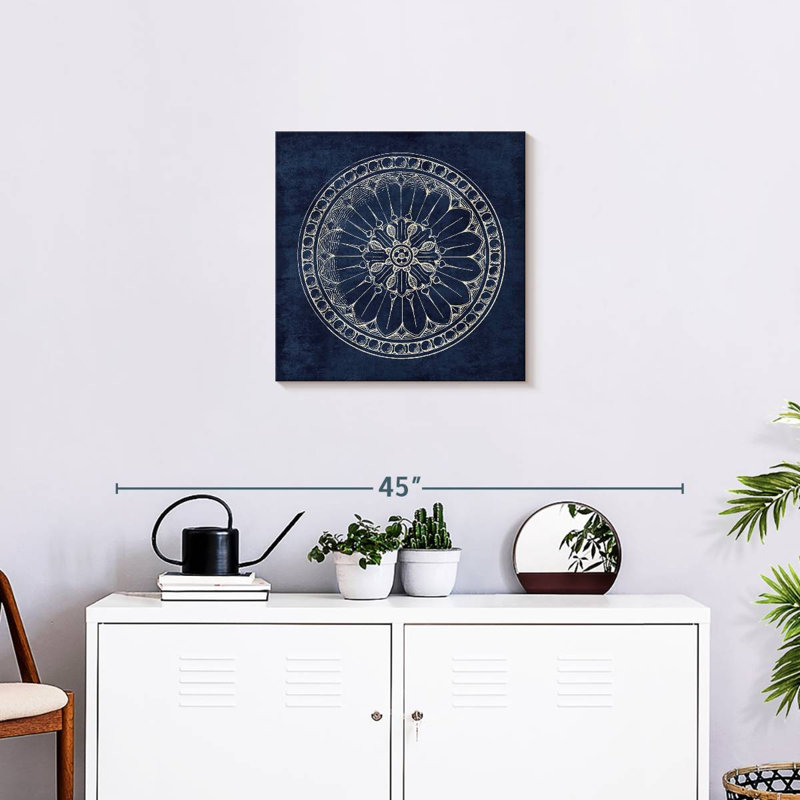 Rosette I Indigo, 20" H x 20" W