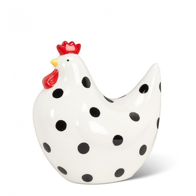 Dotted Sitting Chicken Figurine