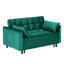 Lit en velours de 55 po à 2 po, rembourrage en éponge, structure en bois massif et pieds en métal pour plusieurs pièces avec coussin et différents espaces-175575798
