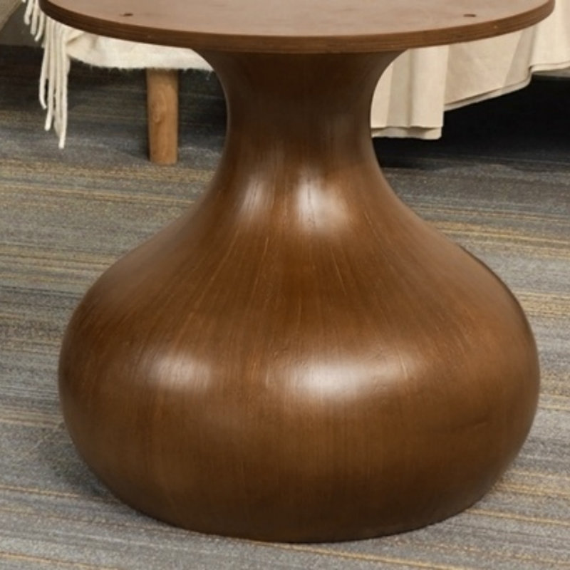 Table basse Jackline Living Mid-Century, H 18,23 po x L 35,43 po x l 35,43 po, Noyer foncé mat travertin miel, Travertin