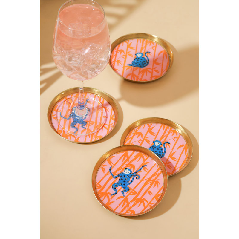 Ensemble de sous-verres en métal Playful Jungle