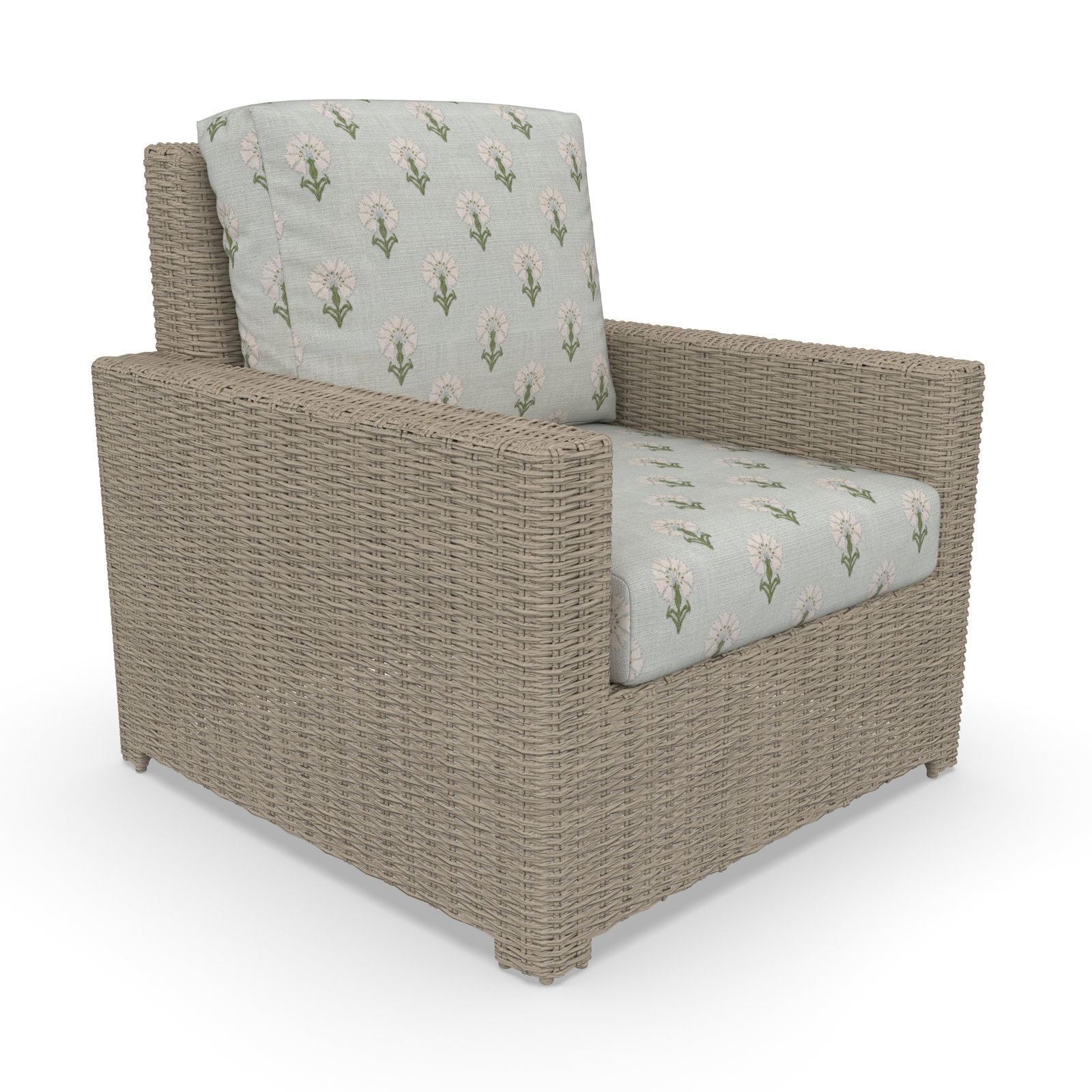 Outdoor Chair With Sunbrella Cushions, Mira Celeste