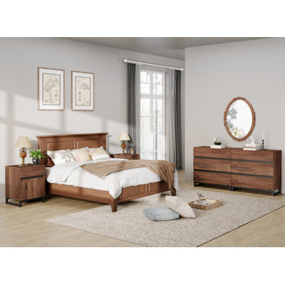 Aadam Dresser And Nightstand Set Of 3, 63 Inches Dresser With 6 Drawers, 2 Nightstand With Drawer And Cabinet For Bedroom, Bedroom Furniture Set, by Latitude Run