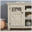 Meuble télé 2 portes avec design de grange, console de divertissement moderne et amplement de rangement pour les médias et plus encore