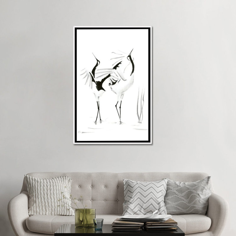Cranes I - reproduction d'art murale encadrée, H 48 po x l 32 po, Reproduction encadrée sans passe-partout, Blanc