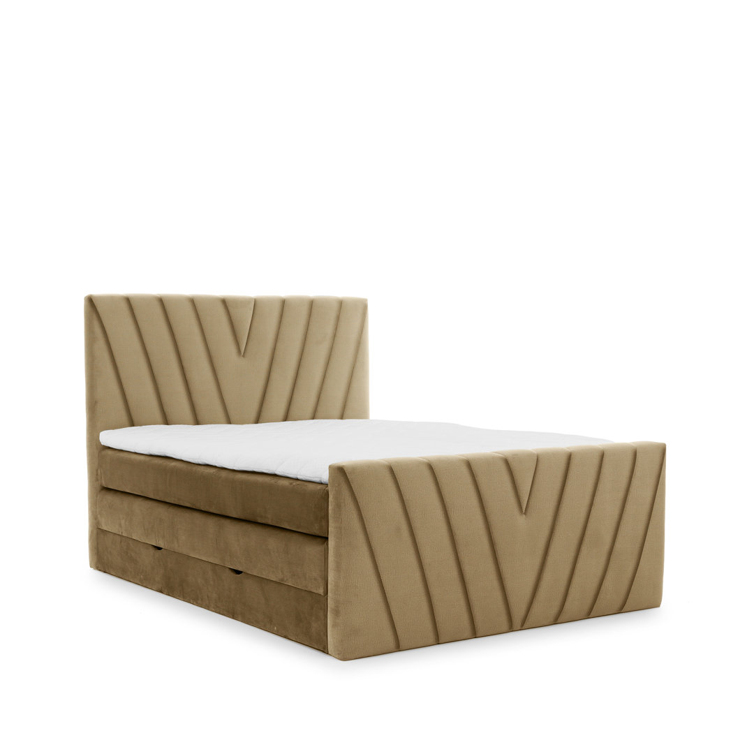 Boxspringbett Mankin mit Topper und Bettkasten