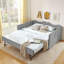 Lit de jour rembourré polyvalent avec lit gigogne escamotable et rangement-846190661
