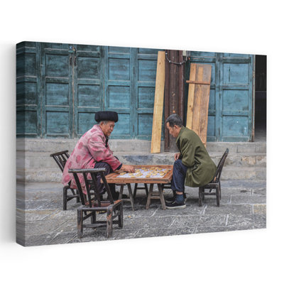 Traditional Street Chess Abstract Contemporary Wall Art Print 1 Piece Wrapped Canvas Wall Art
