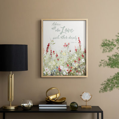 «Love Meadow», reproduction encadrée - bois massif