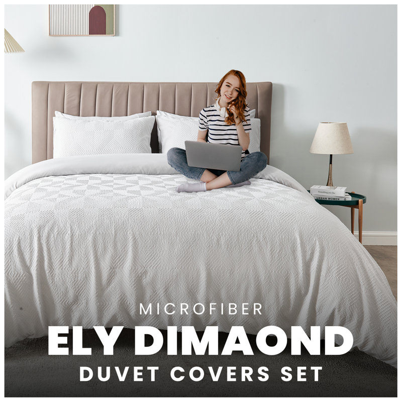  Bedding, Super King Duvet Cover + 2 Standard Pillowcases, Grey