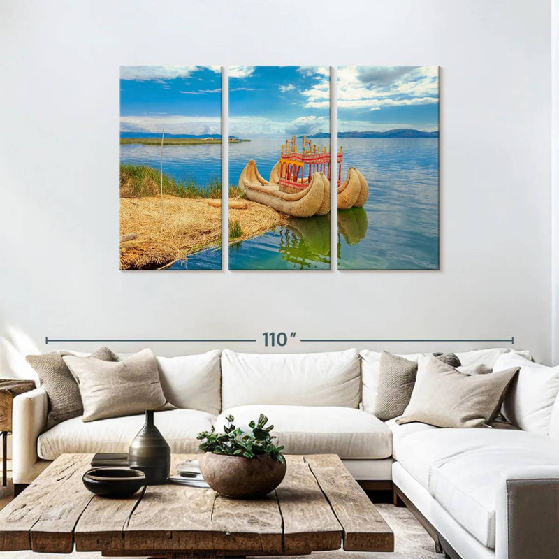 Mehar Totora Boat On Titica, 48" H x 74" W