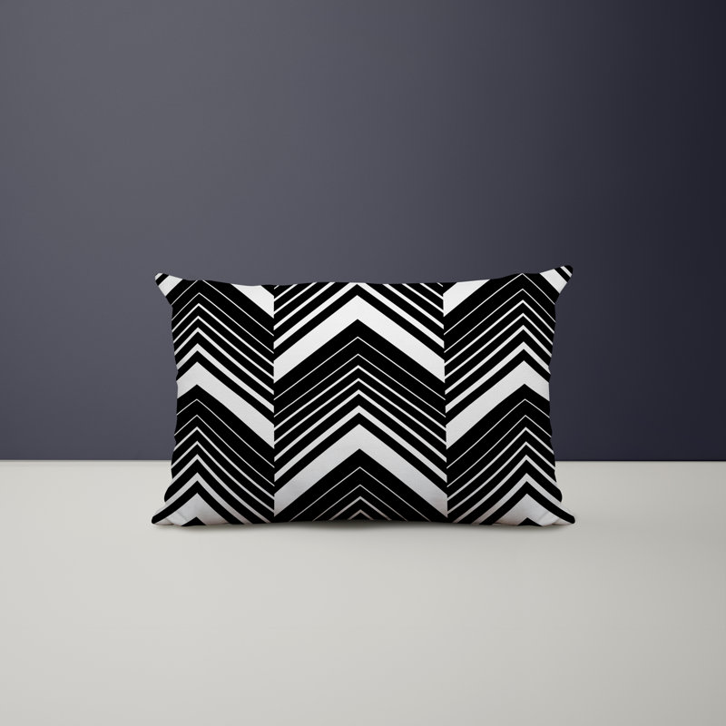 Outdoor Reversible Throw Pillow, Black