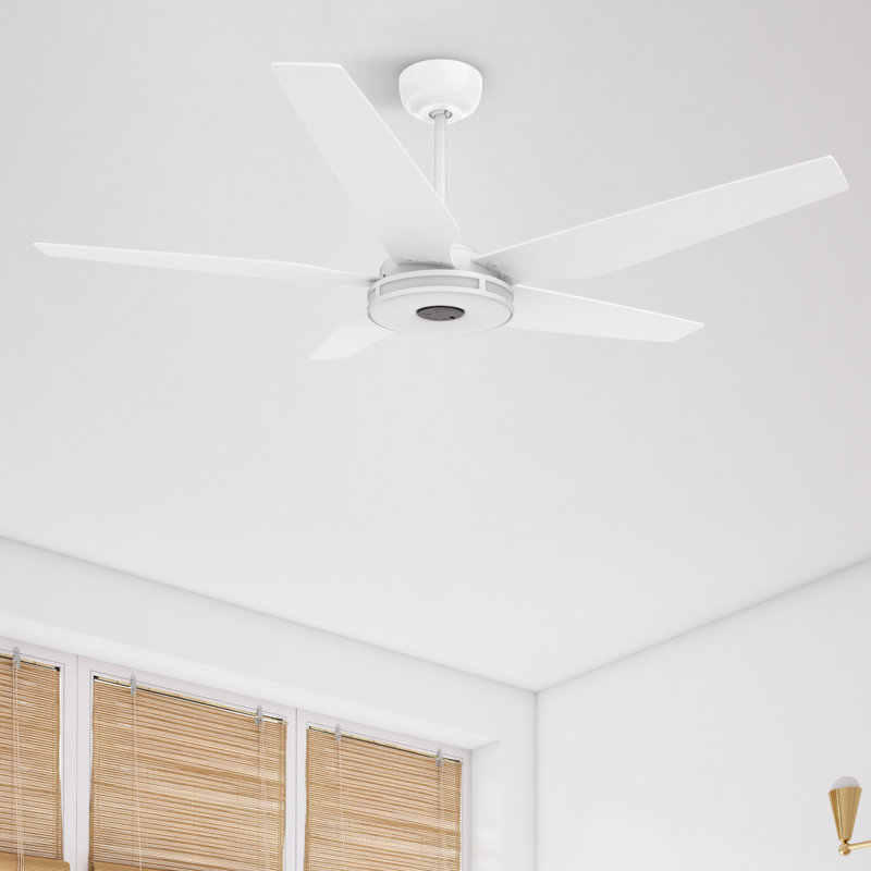 Ventilateur de plafond intelligent d'intérieur / extérieur de 52 pouces, ensemble d'éclairage à DEL à intensité variable et télécommande, fonctionne avec Alexa / Google Home / raccourci Siri