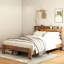 Structure de lit plateforme en bois avec tête de lit à DEL avec rangement et 2 ports USB, silencieux, aucun sommier nécessaire et outil d'assemblage facile, grand rangement sous le lit-53432088-53432095