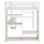 Structure de lit mezzanine avec garde-robe intégrée, bureau et tablettes de rangement