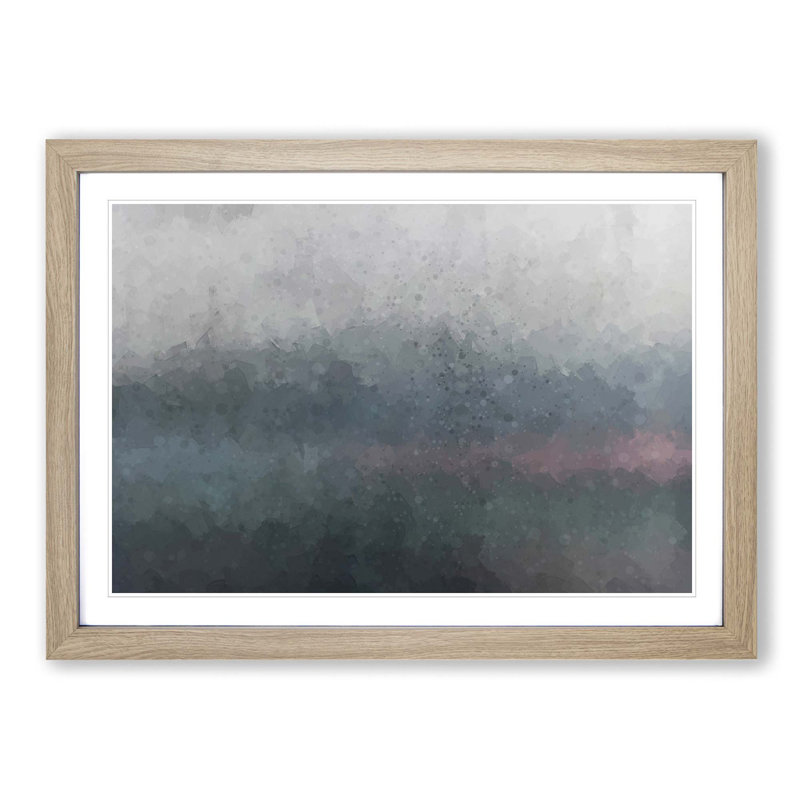 Metal Paradise in Abstract - Picture Frame Painting Print, 62cm H x 87cm W x 2cm D, Oak Framed