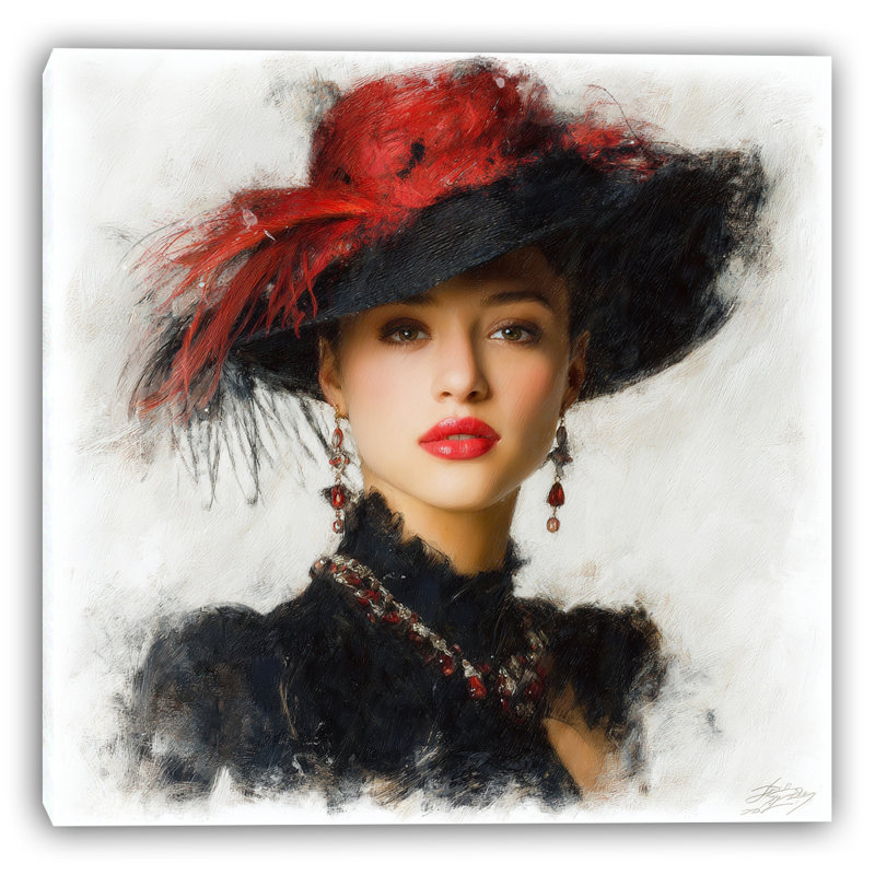 «Crimson Fascinator», art mural sur toile tendue