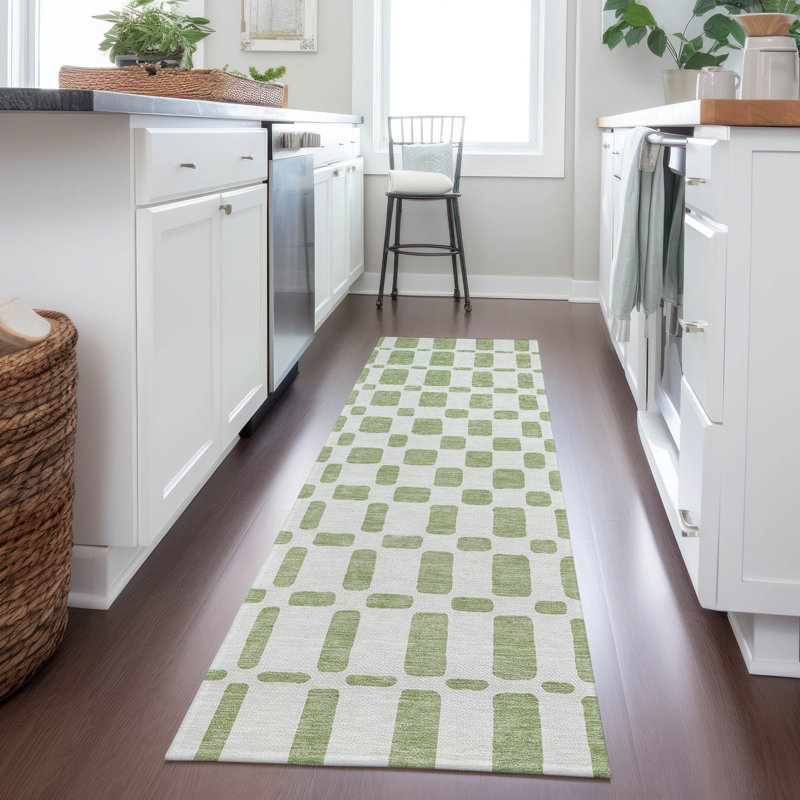 Malek Indoor/Outdoor Area Rug with Non-Slip Backing, Runner 2'3" x 7'6"