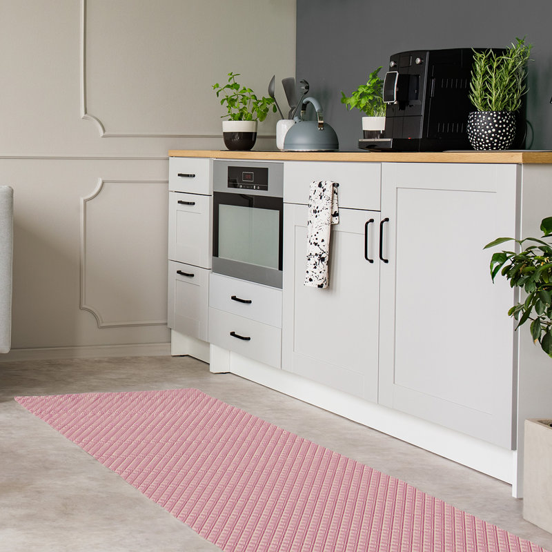 Tapis de zone rose dégradé géométrique classic, Tapis de couloir 2 pi 6 po x 8 pi