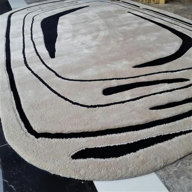 Viscose Striped Indoor Rug, Oval 2'7" x 9'10"