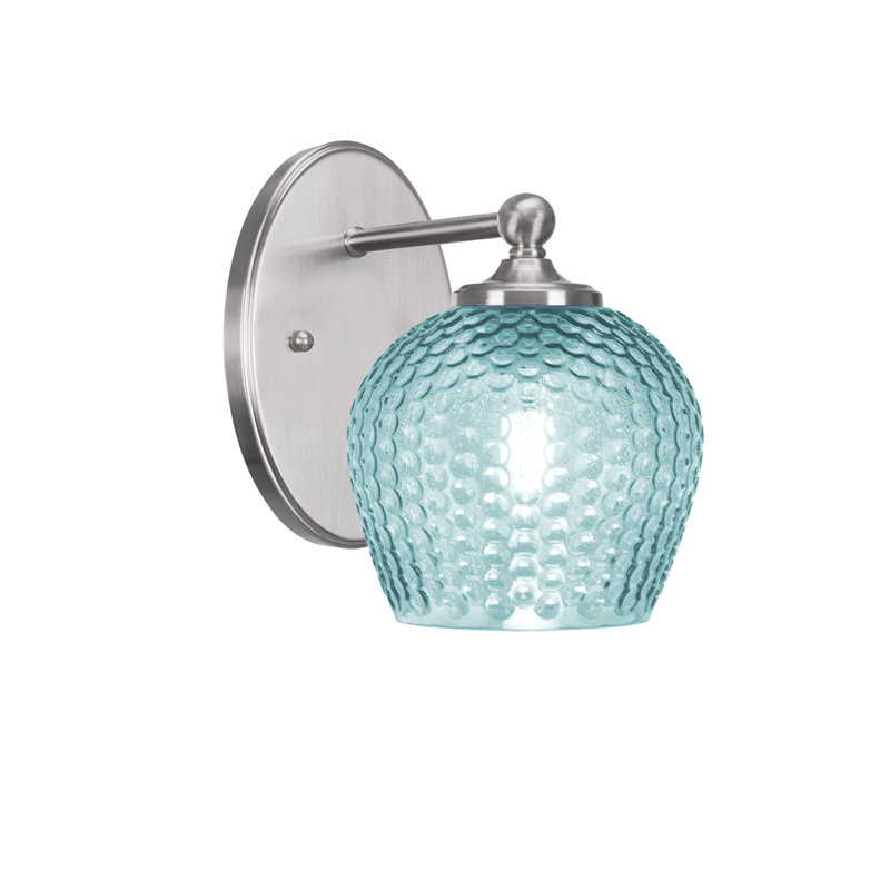Sheffield Wall Sconce Shown In Black, 6" , Brushed Nickel, Blue