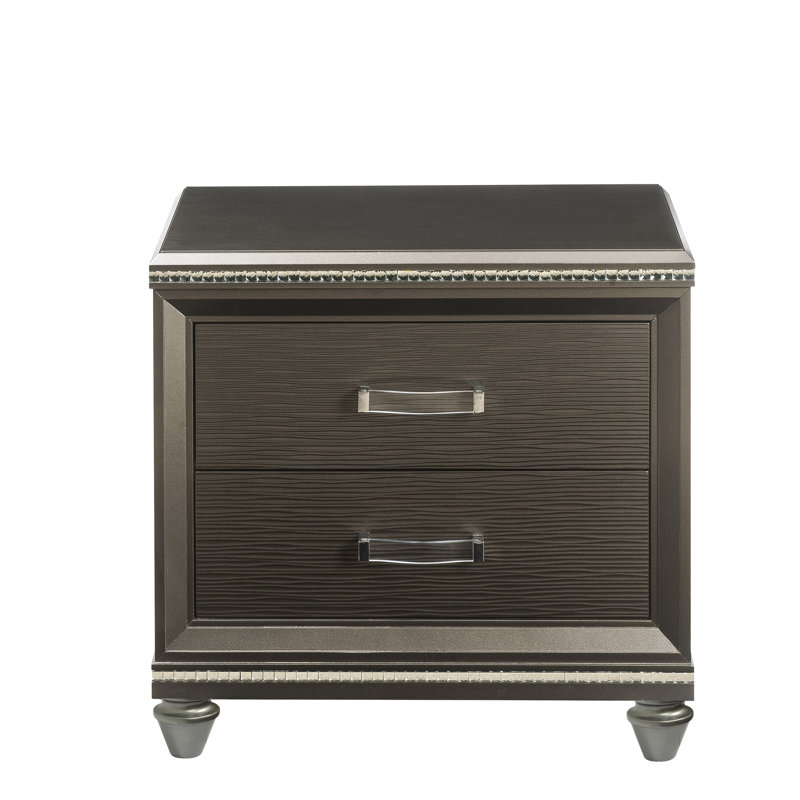 Luxor 2-Drawer Nightstand in Dark Champagne