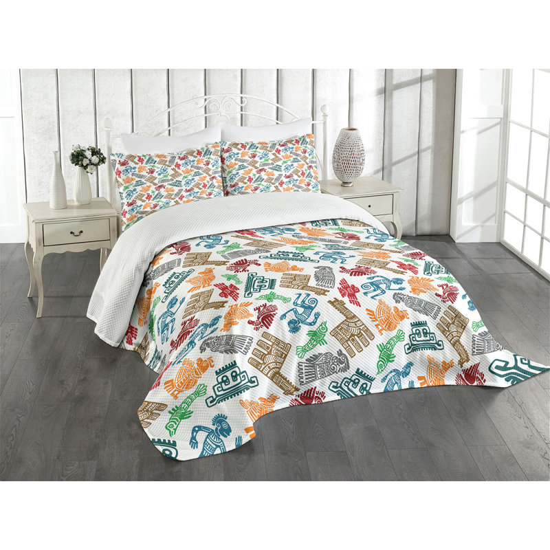 White Quilted Queen Bedspread Set with Pillow Shams