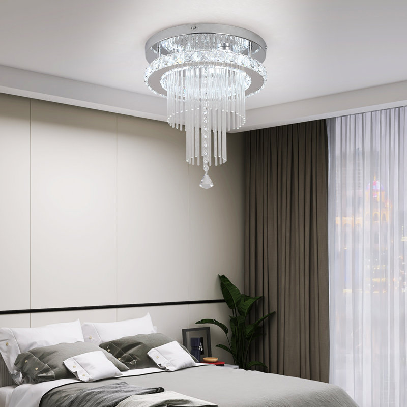 Repton 1 - Light Crystal LED Chandelier, Tri-Color Variable Light (6000K-3000K-4500K)