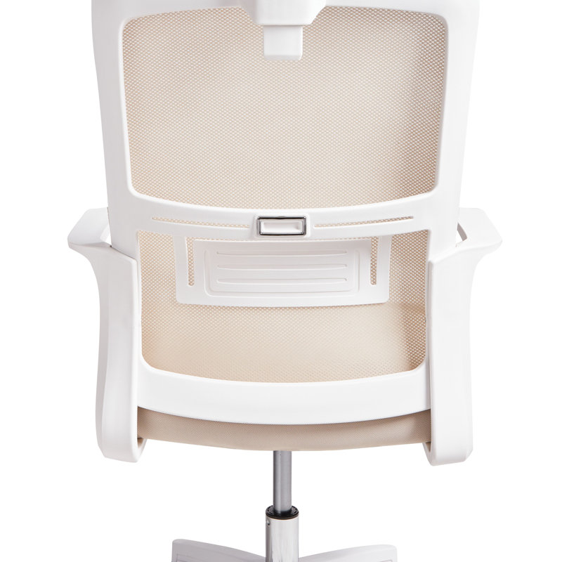 Office Chair Swivel MONARCH Fabric, White, Beige