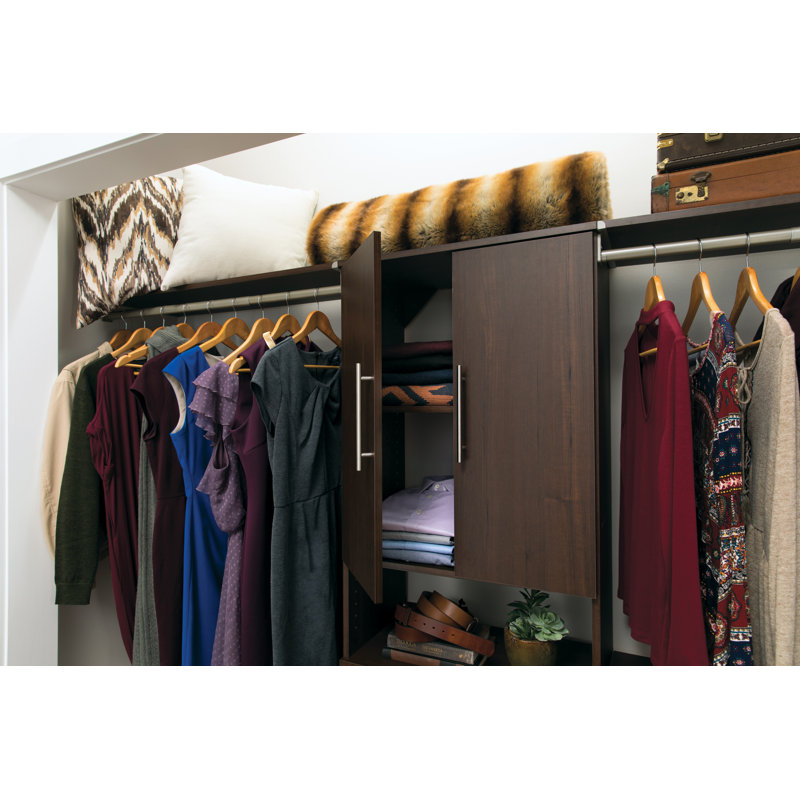 SuiteSymphony 84" W - 120" W Closet System with Drawers, Midnight Brown