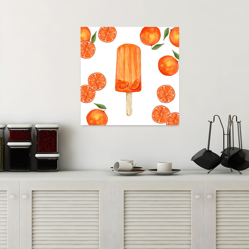 Popsicles fruités III, art contemporain de fruits d'été, H 18 po x l 18 po
