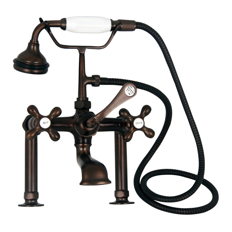 71'' x 30.5'' Soaking Cast Iron Bathtub with Faucet, Oil Rubbed Bronze