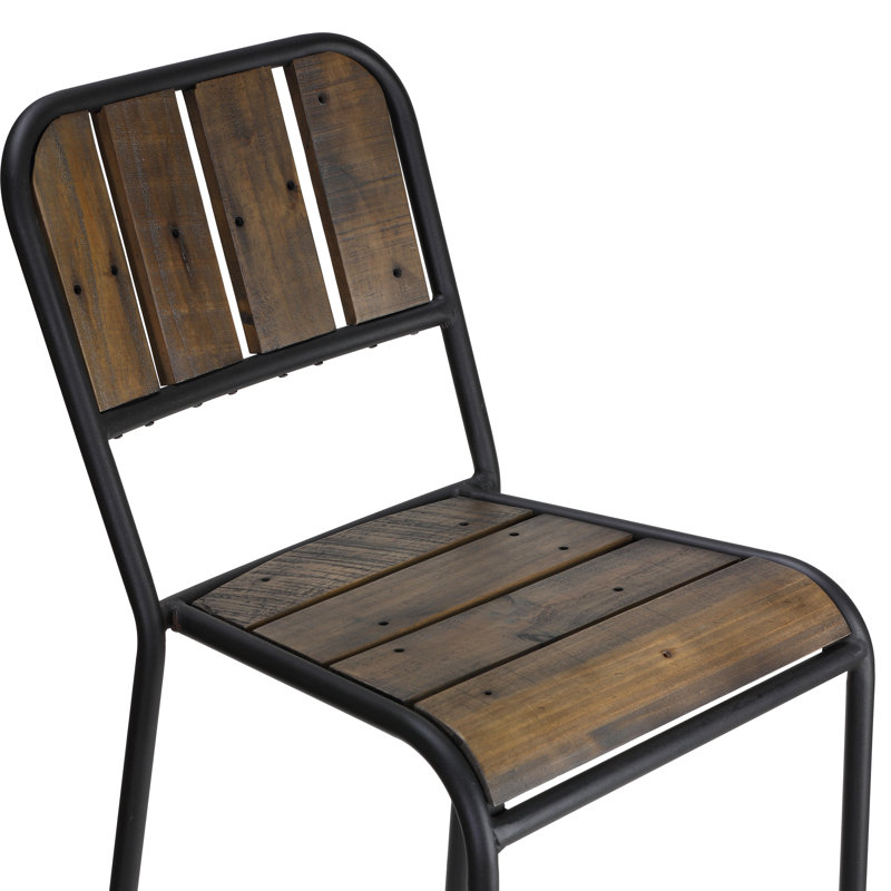 Jayden 30" Industrial Style Bar Stool with Black Metal Frame