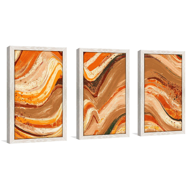« new concept orange abstract », reproduction de peinture à l’acrylique à multiples images, L 52,5 po x H 33,5 po x P 1 po