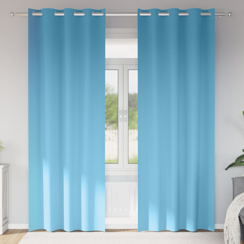 Tacorian Curtain Pair, Light Blue, 140cm Width x 245cm Drop