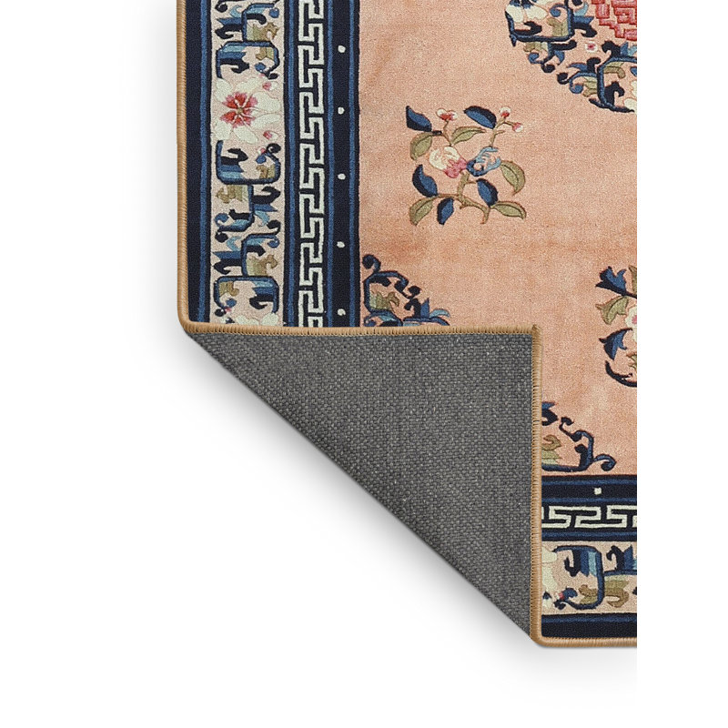 Tapis traditionnel bleu / beige Fusaro, Rectangle 2 pi x 4 pi