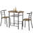 17 Stories 3 - Piece Dining Set For 2 Person, Kitchen Table And Chair Set With Wine Rack, Compact Dining Table Set With Metal Frame , Space-saving Design For Small Kitchens, Apartments, Breakfast Nook, Brown