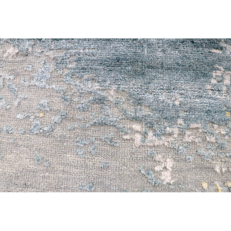 One-of-a-Kind 2'7" x 10' Area Rug in Silver/Blue/Pink
