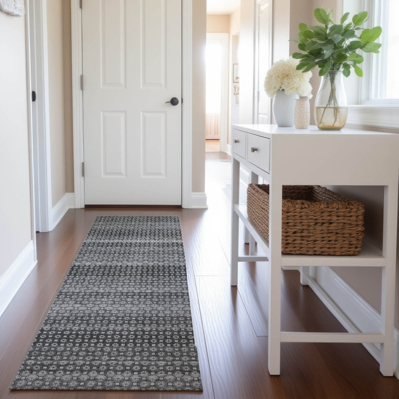 Premium Machine Washable Elize AMF1419 Stripes Rug, Runner 2'3" x 7'6"