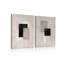 2 Pcs Large Minimalist Block Line Canvas Framed Wall Art Neutral Abstract Print Poster Wall Decor Black Beige And Brown Geometric Square Line Painting Pictures Living Room Bedroom 16x24 Inch