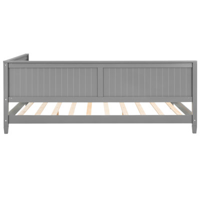 Wood Daybed/ Bed In Full Size Gray - Timeless Mid-Century Style With Supportive Back Feature Elegant Design Comfort