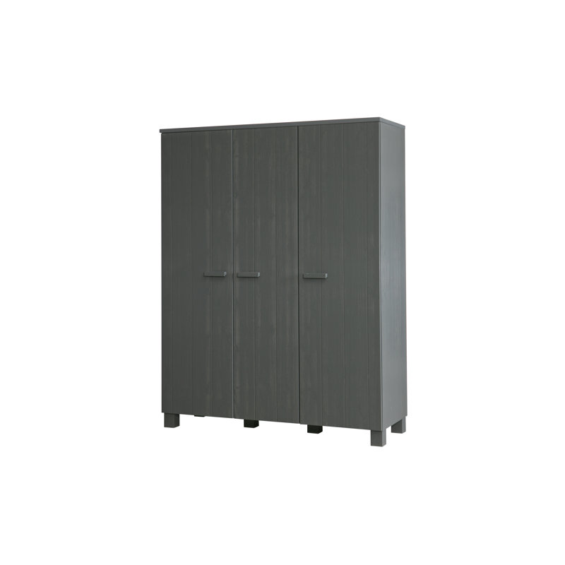 Dennis 3 Door Wardrobe, Dark grey