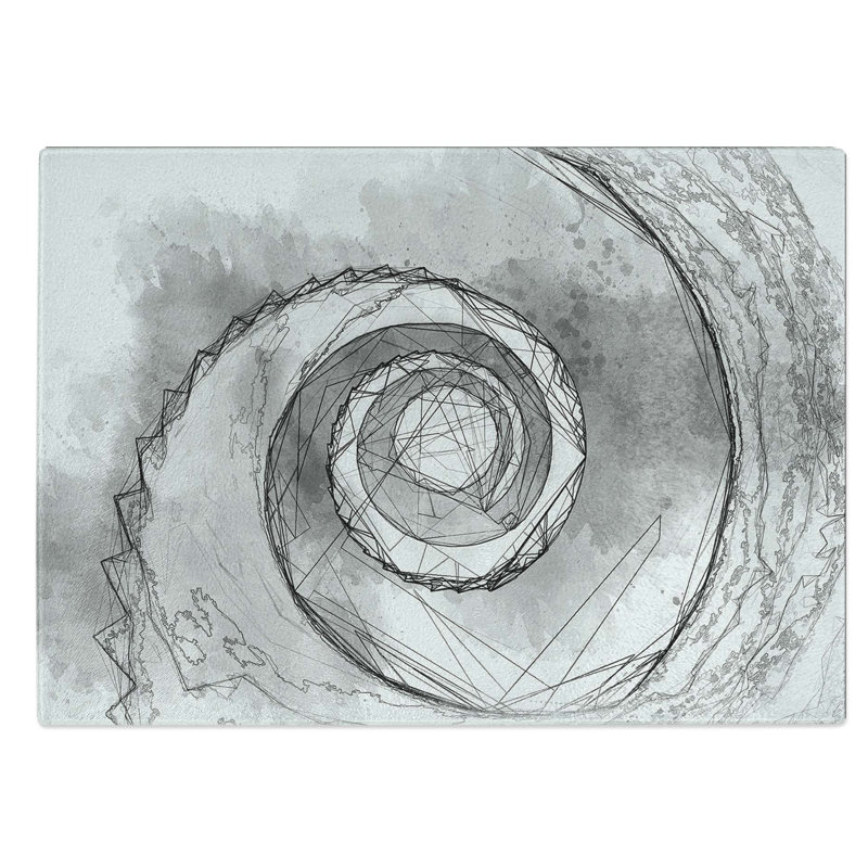 Tempered Glass Spiral Staircase Art Chopping Board, 28.5 cm W x 20 cm L
