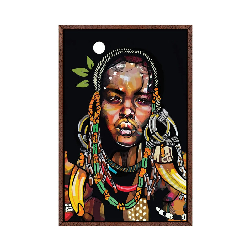 Africa '93 - Wrapped Canvas Print, 101.6 cm H x 66.04 cm W, Classic Brown Wood Framed