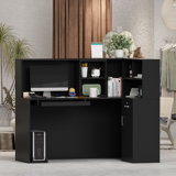 Silpi L-Shaped Solid + Manufactured Wood Reception Desk