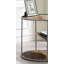 Table de bout à 1 demi-tablette unique de style industriel avec finition grise et noyer et trois tablettes avec structure thermolaquée - non incluse