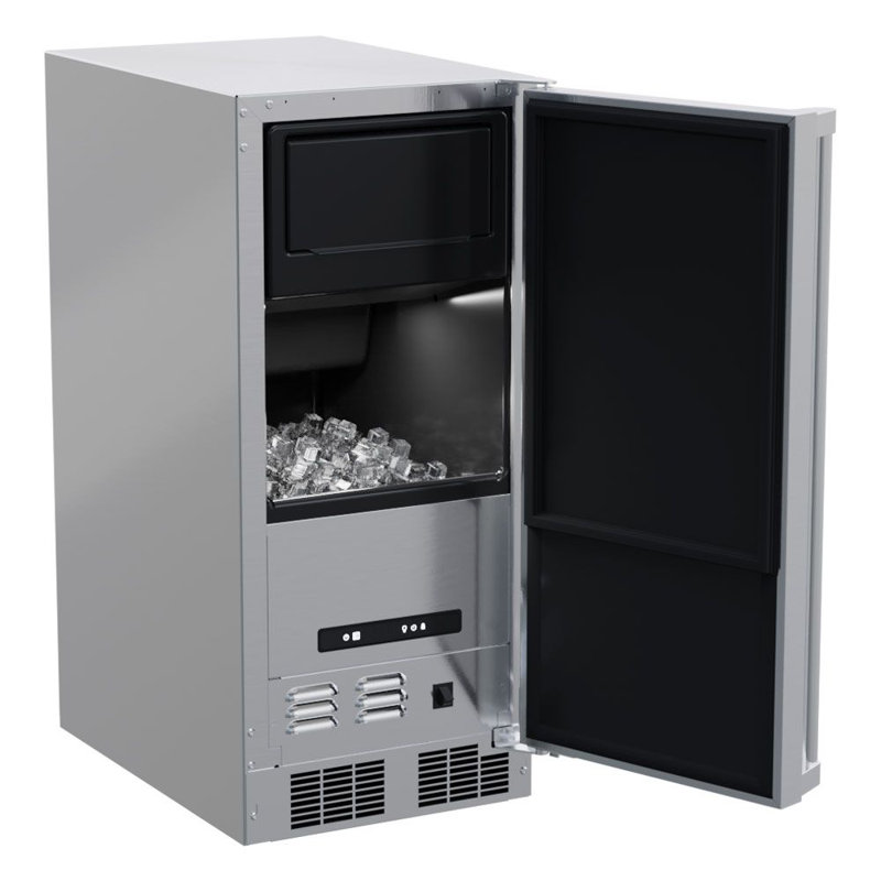 Marvel 15"W. Outdoor Built-In 39 Lb. Daily Production Clear Ice Machine - Stainless Steel